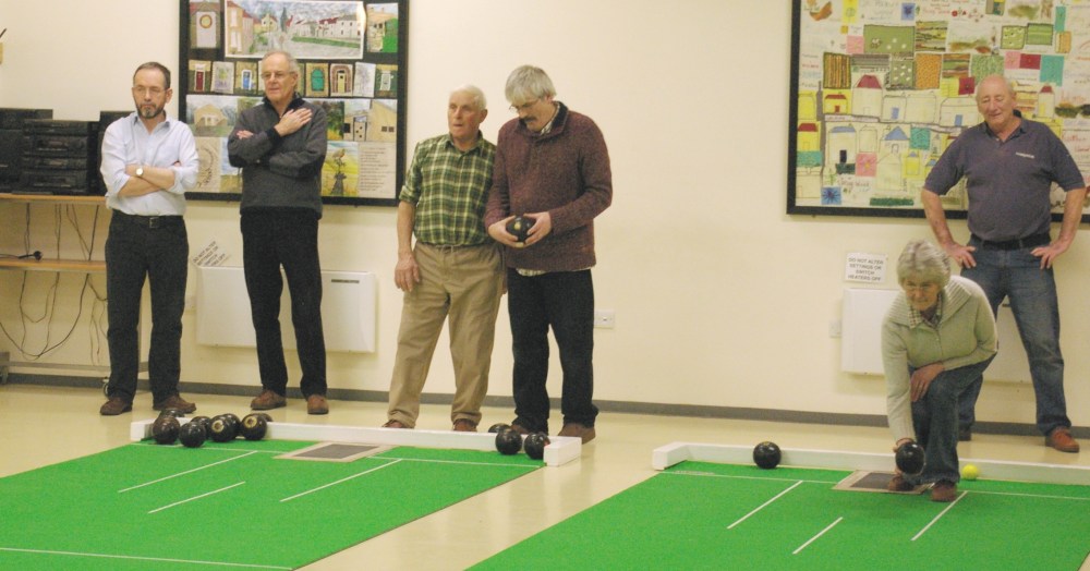Short-mat bowls in Welburn village hall, near Malton