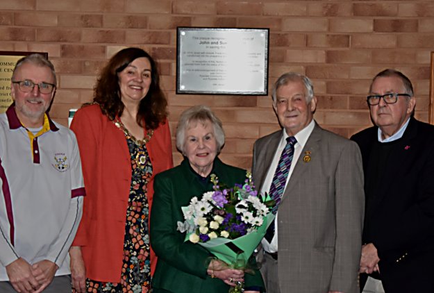 John and Sue Harrison (right) with John Breckon and Councillor Dinah Keal